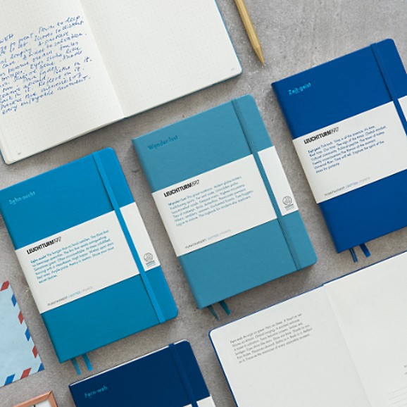 Leuchtturm1917 Jottbook A5 Medium Flexcover Dotted Notebook Set- Ice Blue &  Royal Blue (Discontinued)