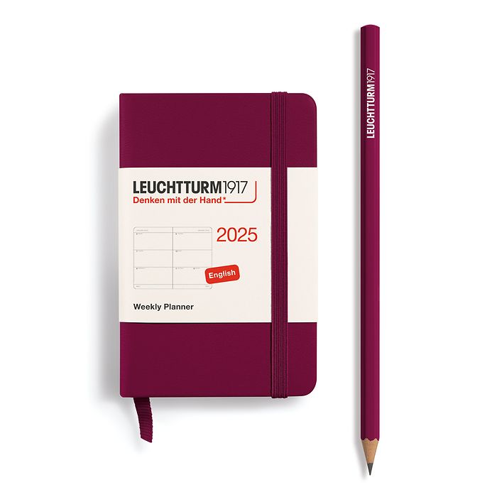 Weekly Planner Mini (A7) 2025, Port Red, English