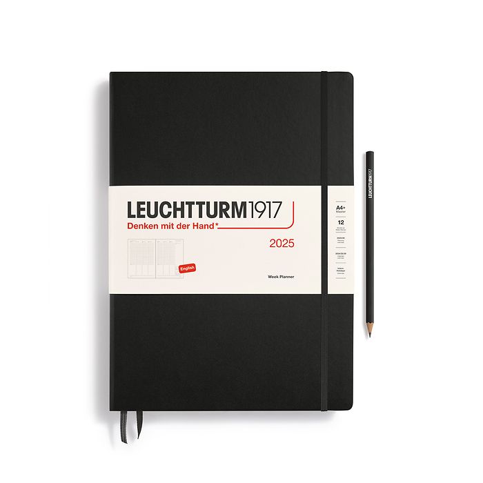 Week Planner Master (A4+) 2025, Black, English