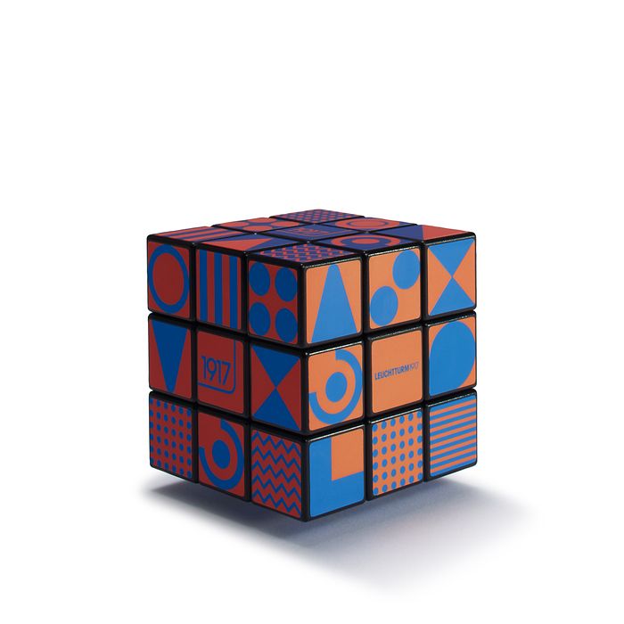 Puzzle Cube re-combine your throughts, 3x3x3, Apricot, Lobster, Sky, Ink