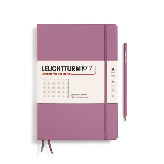 Notebook Composition (B5), Hardcover, 219 numbered pages, Dusty Rose, dotted