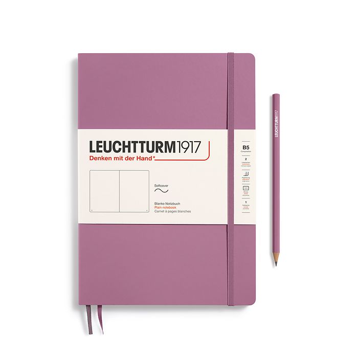 Notebook Composition (B5), Softcover, 123 numbered pages, Dusty Rose, plain